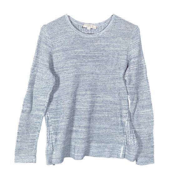 Ann Taylor Loft Womens Sweater Gray Petite Crew Neck Knitted Long Sleeve LP - Picture 1 of 12